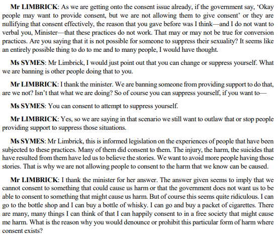 I'm sick of typing about David Limbrick and his bigotry. So, see the screenshot of the Questions and Answers between him and Attorney General Symes. VOTE DAVID LIMRICK OUT!