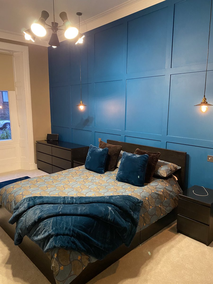 Jumped on the latest TikTok trend of wall panelling for our bedroom. Smashing down the old ceiling was great fun, learning how to plaster was not. 