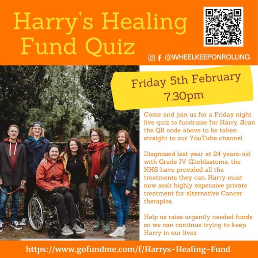 rynumber1's tweet photo. The Harry's Healing Fund Quiz goes live this evening at 7:30! Really excited for the night ahead. The following link can be used to directly tune into the event once we go live - https://t.co/djywmAFYwo

#HelpHarry https://t.co/bNTDTak2Yz