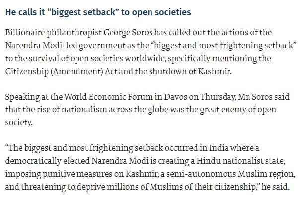 (OSF), which has an endowment of more than 19 billion dollars. And in the last 3 decades, he has made every effort to accelerate globalisation & weaken the Nationalist values around the world.It was just to give perspective that who is George Soros.