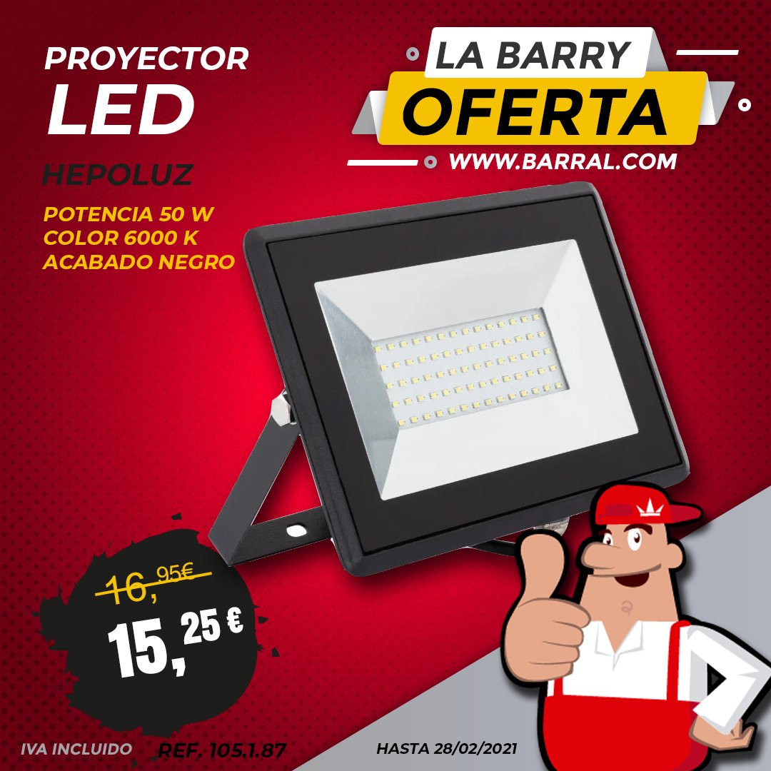 hbbarral's tweet photo. ❗ 𝑳𝑨 𝑩𝑨𝑹𝑹𝒀 𝑶𝑭𝑬𝑹𝑻𝑨 ❗Ilumina tus zonas de exterior siempre al mejor precio😜 con el proyector SMD Led 50 W 6000ºK Negro 180 mm.
Dinponible en nuestras tiendas físicas y tienda online➡️https://t.co/bLEr9RBkz5 #hbbarral #barral #labarryoferta #proyectorled #luzled https://t.co/GciqqOenRd