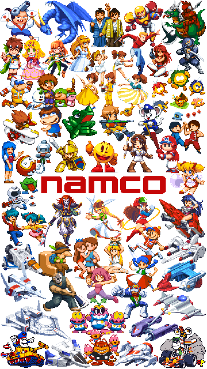 フラッグさん ナムコ壁紙 スマホ用 Namco Pixelart ドット絵