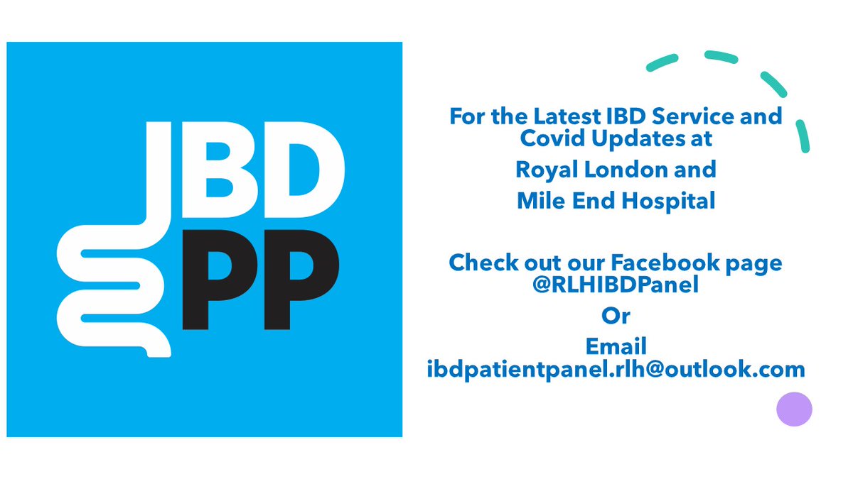 Royal London & Mile End IBD Patient Panel (@ibdpanel_rlh) on Twitter photo Check out our Latest Facebook posts for latest service and #COVID19 updates from the #IBD medical team at @RoyalLondonHosp & Mile End Hospital
facebook.com/RLHIBDpanel
If you would like the updates emailed to you get in touch
#Crohns #Colitis <a href="/NHSBartsHealth/">Barts Health</a> <a href="/IBDRoyalLondon/">IBDBartsHealth</a> Check out our Latest Facebook posts for latest service and #COVID19 updates from the #IBD medical team at @RoyalLondonHosp & Mile End Hospital
facebook.com/RLHIBDpanel
If you would like the updates emailed to you get in touch
#Crohns #Colitis <a href="/NHSBartsHealth/">Barts Health</a> <a href="/IBDRoyalLondon/">IBDBartsHealth</a>