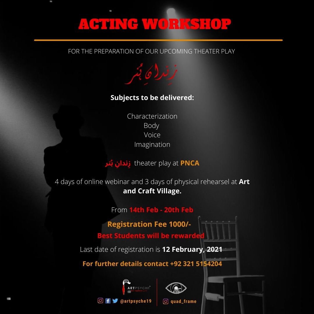 Artpsyche19's tweet photo. Get Registered🤟🏻
Join Theatre Play At PNCA🔥

 so maximum  people can
 Inspire, earn and benefit from this REJECTED ARTIST PROMOTING platform.🤗

*UPLIFT PAKISTAN PROMOTE ARTISTS*🔥💗

Amateur, Beginner, New Bee anyone can join😎🤟🏻 

*ARTPSYCHE*

#PNCA #artpsyche #tallent https://t.co/Net3m19X7M