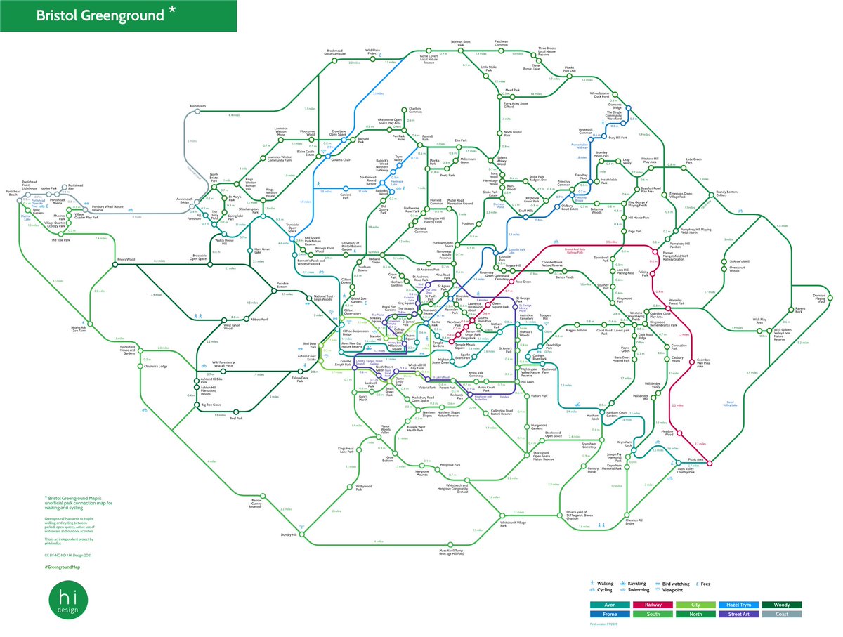 The first Bristol Greengroundmap is here! 🌉🌳

Connecting 250 parks and open spaces with 10 inspirational lines for walking &amp; cycling too! 👟🚲

Enjoy! 😃

helenilus.com/2021/02/05/bri…

#Bristol #GreengroundMap #BristolGreenground