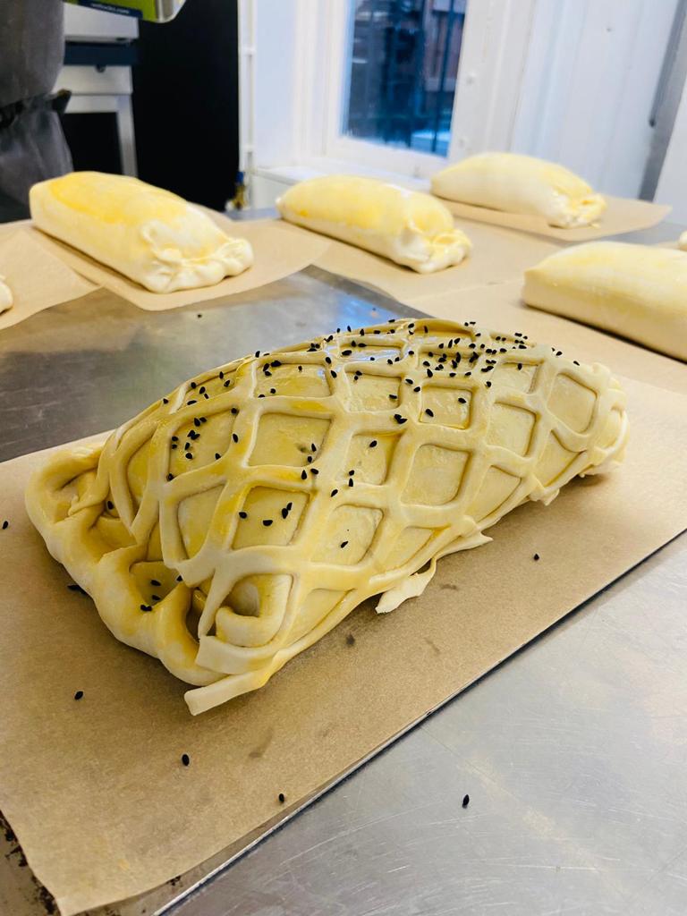 TheChurchGreen's tweet photo. On the menu today is this delicious Salmon &amp; Prawn Wellington - a perfect Friday fish dish, that would pair lovely with some Cheshire new potatoes and tender stem broccoli 😍 Available today at The Deli until 5pm! #EatLocal #SupportLocal #LoveLymm #FishFridays #Lymm #Cheshire https://t.co/14dmOf3pEA