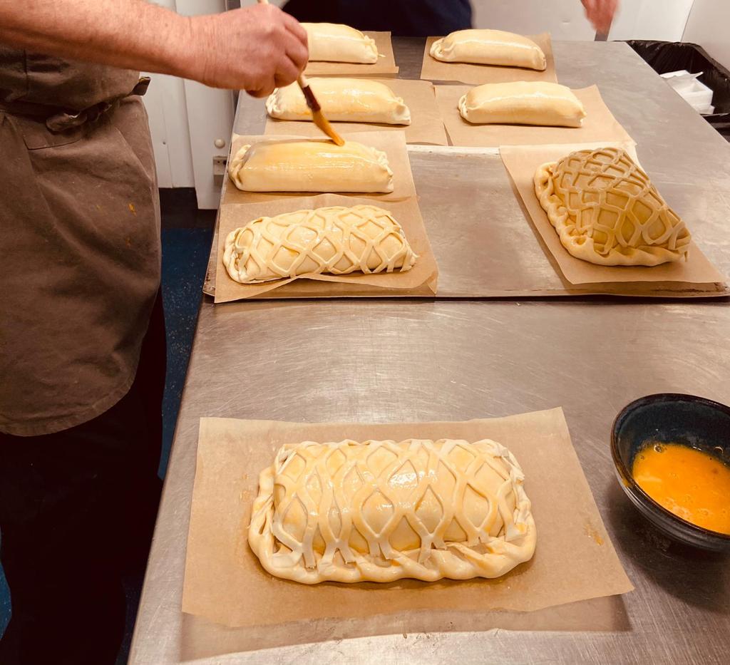 TheChurchGreen's tweet photo. On the menu today is this delicious Salmon &amp; Prawn Wellington - a perfect Friday fish dish, that would pair lovely with some Cheshire new potatoes and tender stem broccoli 😍 Available today at The Deli until 5pm! #EatLocal #SupportLocal #LoveLymm #FishFridays #Lymm #Cheshire https://t.co/14dmOf3pEA