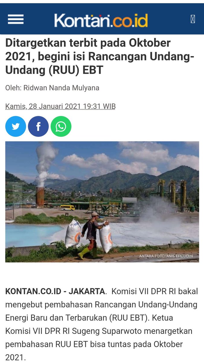 Udah jadi rahasia umum kok pengadaan energi listrik sering ada lobi-lobian biar mulus. EBT dibilang mahal karena investornya gak jago ngelobi kali, sama kemaren terkendala dengan peraturan atau regulasi, sekarang masih digodok https://m.antaranews.com/berita/995938/mati-lampu-lobi-dan-monopoli https://www.google.com/amp/s/amp.kontan.co.id/news/ditargetkan-terbit-pada-oktober-2021-begini-isi-rancangan-undang-undang-ruu-ebt