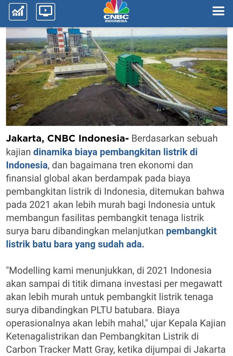 Selama ini kan PLN selalu bilang batubara lebih murah daripada renewable energy a.k.a EBT (Energi Baru Terbarukan), padahal aslinya mah mahal banget, cuma dapet subsidi dari negara aja makanya murah.
