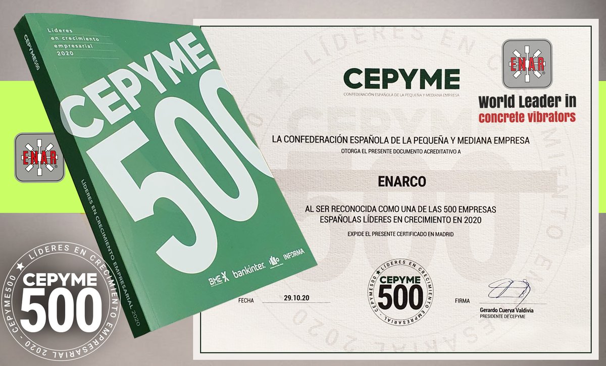 ENARCO es reconocida por <a href="/cepyme_/">CEPYME</a>  como una de las 500 Empresas Españolas Líderes en Crecimiento en 2020