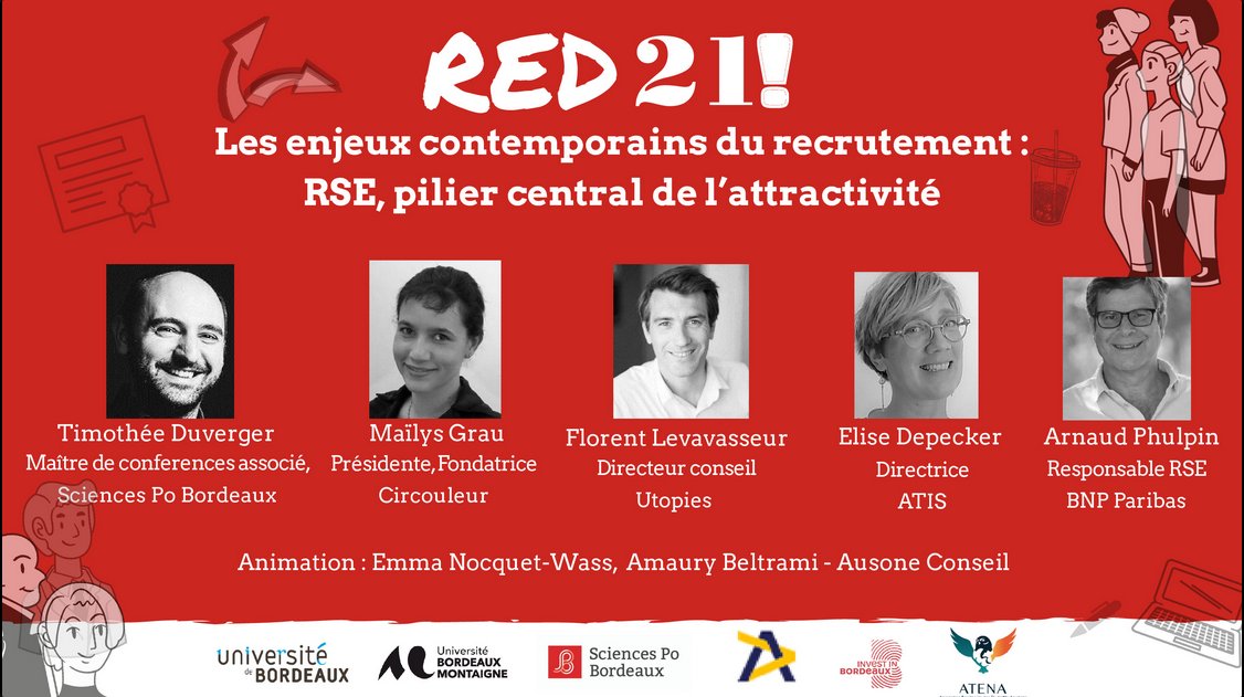 En cours jusqu'à 13h [WEBINAIRE] #RSE : pilier central de l'attractivité ? Animé par <a href="/AusoneConseil/">Ausone Conseil</a> avec <a href="/tduverger/">Timothée Duverger</a> 
 <a href="/Circouleur/">Circouleur</a> <a href="/AtisInnovation/">ATIS</a>  <a href="/bnpp_recrut/">BNP Paribas Recrute</a> <a href="/Utopies_Paris/">UTOPIES</a> 
@apecfr <a href="/InvestinBx/">Invest in Bordeaux | Territoires girondins</a> <a href="/univbordeaux/">Université de Bordeaux</a>  <a href="/UBMontaigne/">Université Bordeaux Montaigne</a>  <a href="/FederationATENA/">Fédération ATENA</a>
 app.livestorm.co/apec-2/red21-l…