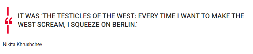 Planning a Berlin wall lesson. Name me a better Cold War quote...