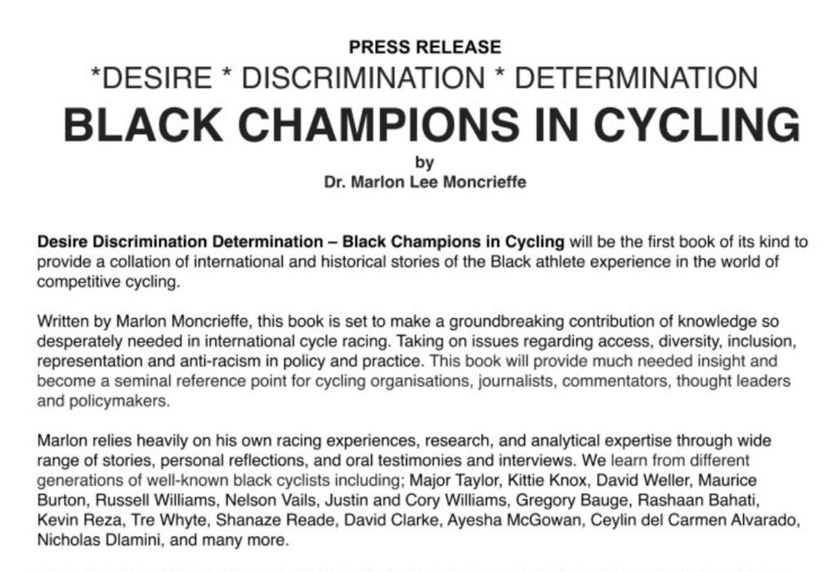 Black Champions In Cycling Rigorous Academic Research Work Takes Time My Forthcoming Book History Led By Raw Oral Testimonies From Grassroots To Elite And Professional Level Breaking The Chain Why Black Champions In Cycling Rigorous Academic Research Work Takes Time My Forthcoming Book History Led By Raw Oral Testimonies From Grassroots To Elite And Professional Level Breaking The Chain Why