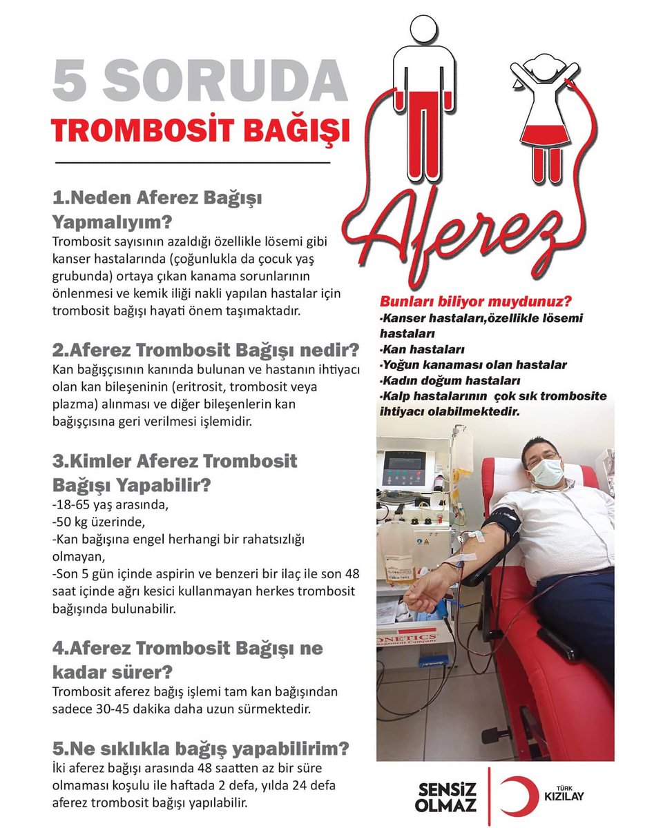 Lösemi ve tüm kanser hastalarımızı yalnız bırakmayalım. Yapacağımız trombosit bağışları ile hayatlarına hayat katalım.