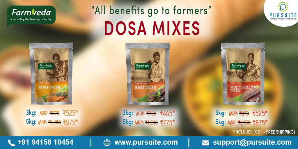 pursuites's tweet photo. Healthy Dosa Options from Farmveda “All benefits go to farmers” #Pursuite
For More Details Visit :-
https://t.co/xQz0SCKTTX
#Farmveda #Dosa #AdaiDosa #RagiDosa #MultiMilletDosa #procurement #restaurateurs #hospitality #hospitalityindustry #restaurant #flattenthecurve https://t.co/L0T70t1Yd6