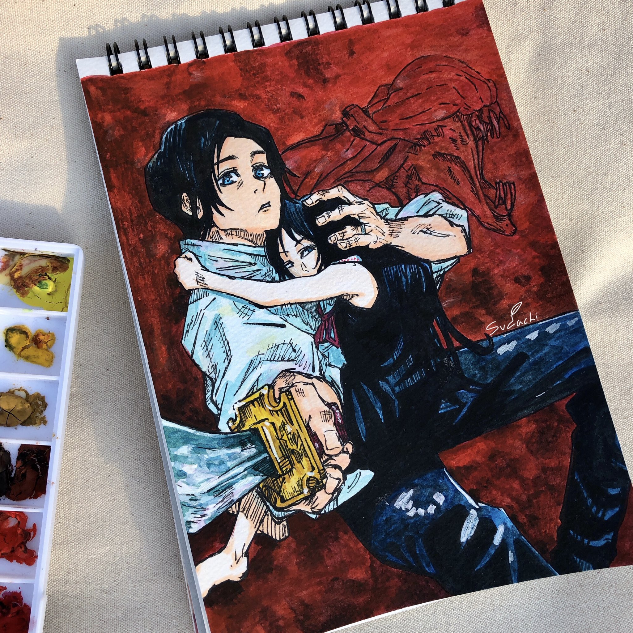 乙骨憂太呪術廻戦0.5巻表紙模写