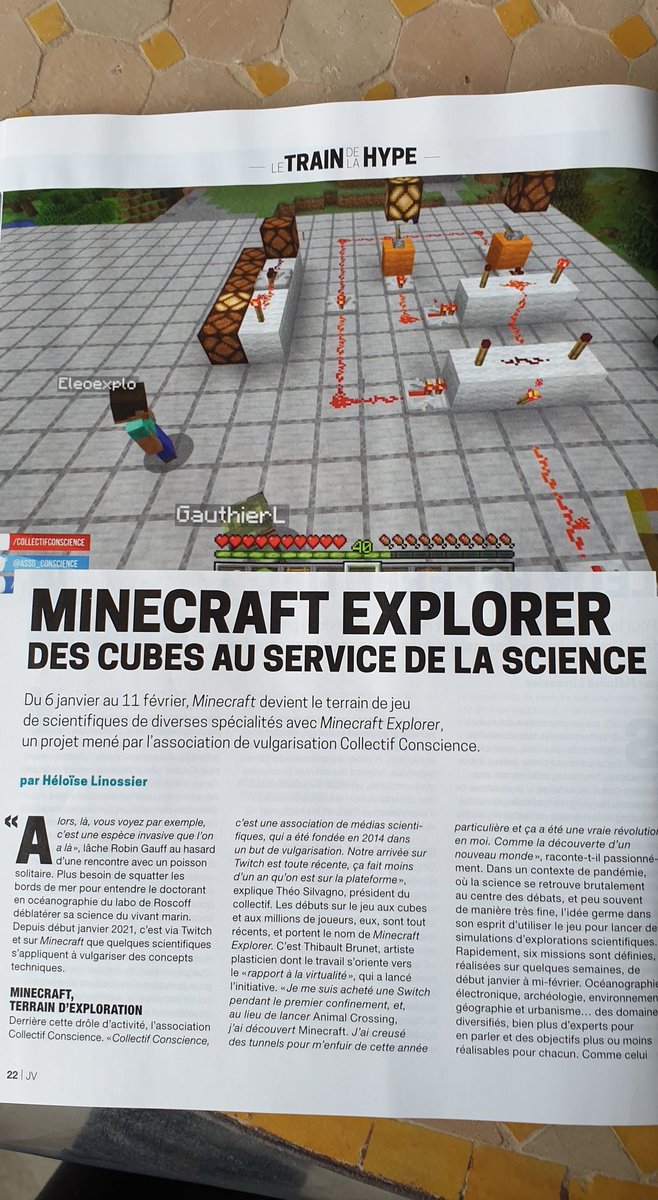 LeO_Malley's tweet image. Chouette article de @JVlemag sur #MinecraftExplorer !
Bien content de voir que le jeu video est en train de devenir un support de médiation crédible ! Hâte de voir de nouvelles initiatives de ce genre 🤠 
Bien ouej @Asso_Conscience