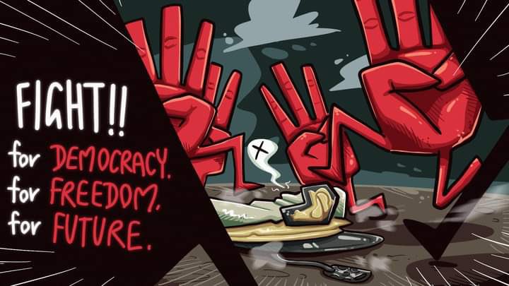 #HearTheVoiceOfMyanmar 
#WeNeedDemocracy