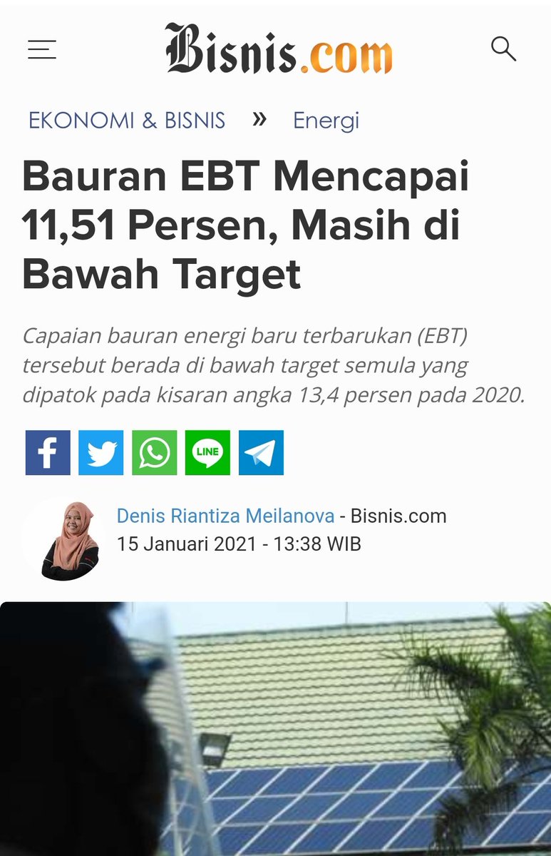 Sekarang masih 11,51% mas https://m.bisnis.com/ekonomi-bisnis/read/20210115/44/1343449/bauran-ebt-mencapai-1151-persen-masih-di-bawah-target https://twitter.com/oidHimawan/status/1357645364854026241?s=19