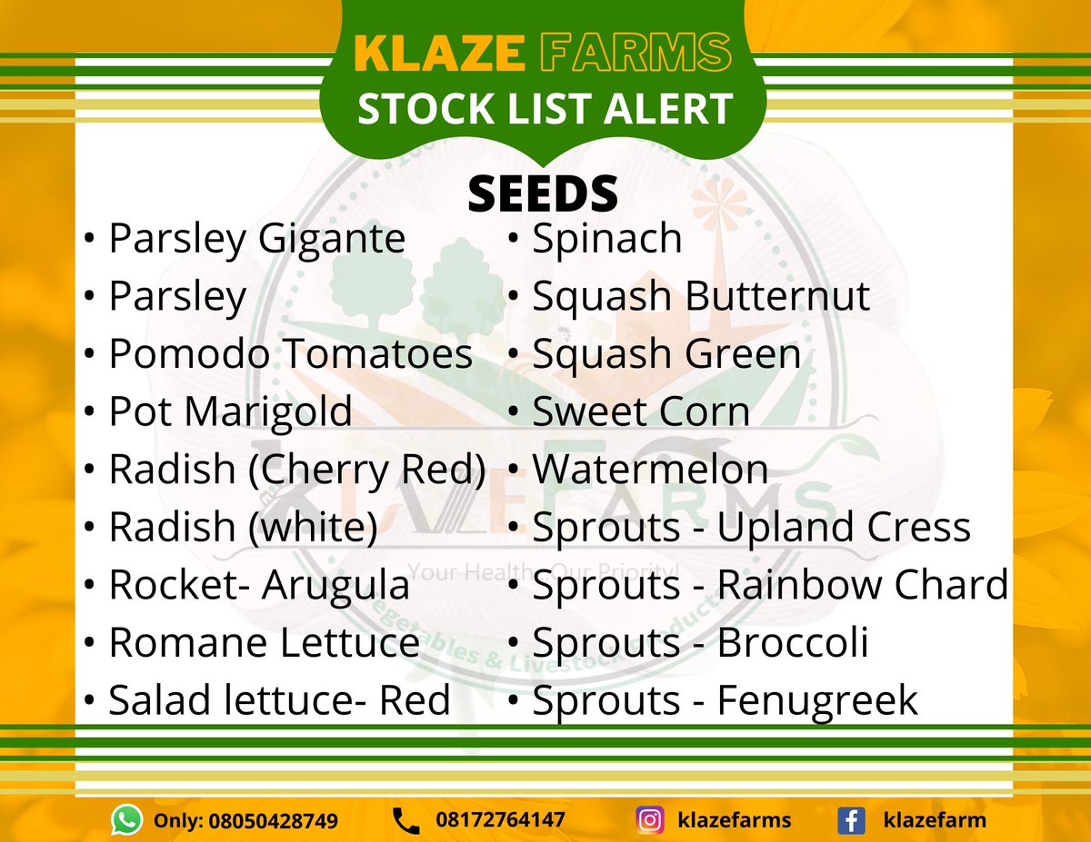 funkymajek's tweet photo. Do you aspire to start a garden or you want to take your garden skills to another level?

We are the right plug for your trusted seeds, compost and garden accessories.                       
Call:08172764147     
whatsapp only: 08050428749 https://t.co/zP8dqf2PGu