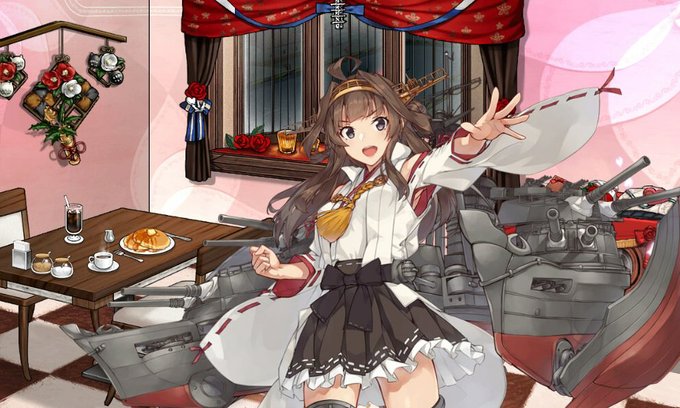 バレンタイン家具に更新～。特注チェストがよく見えないから中破になってもらったけど、戦艦だとこのタイプなのかな?しかし何度見ても改二丙の中破は落ち着かん…ぱんつ… 