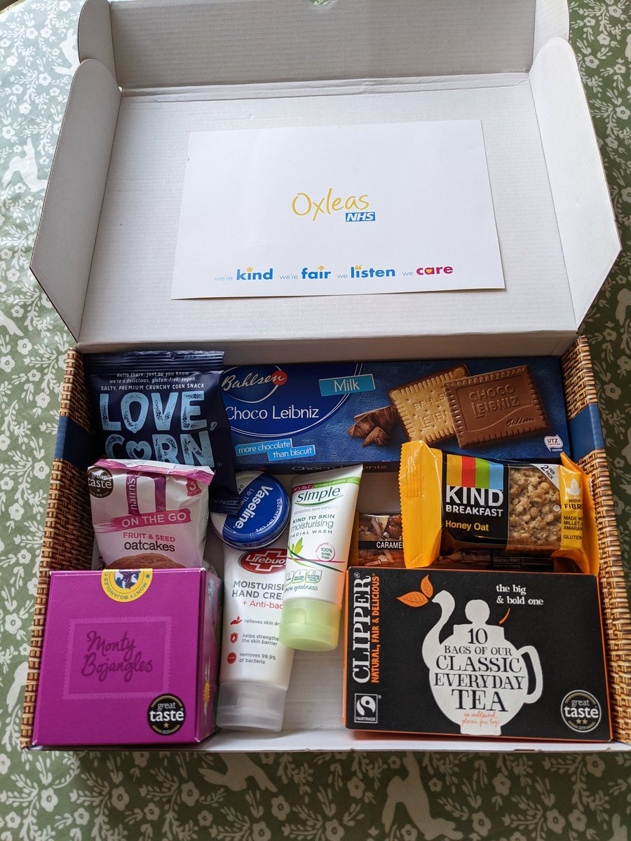 Felt a bit emotional recieving this care package, thank you <a href="/OxleasNHS/">Oxleas NHS</a> for thinking of staff well-being