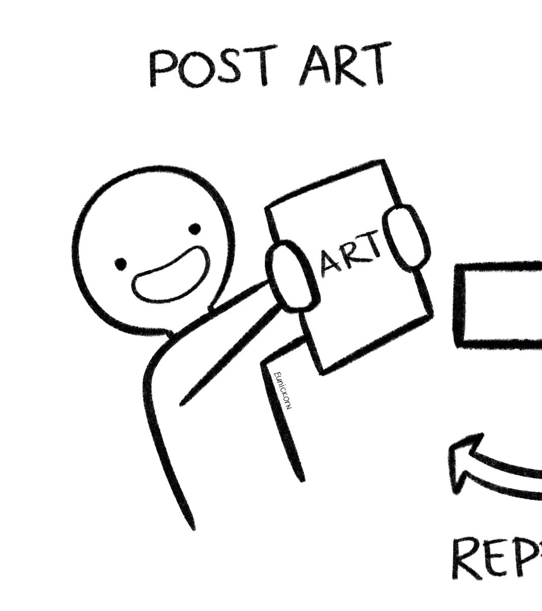 Eunickorn's tweet image. how i am on art twt