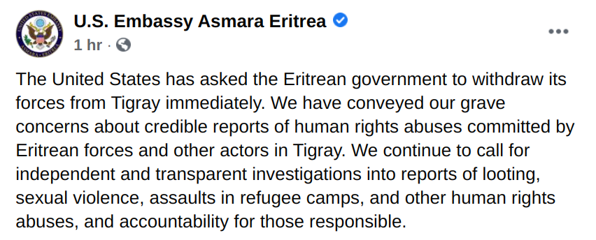 FebsGualEritrea's tweet image. @US must stop its intervention in #HOA #Democrats hv alwys been #antipeace in our region, they cannot stand #Eritrea &amp;amp; #Ethiopia solving zeir own issues. Zis Statmnt INSULT #Ethiopians tigray's in #Ethiopia @RSCollaboration @UNGeneva @EU_Commission @JosepBorrellF @antonioguterres