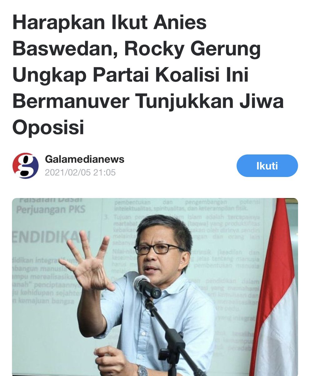 Oposisi itu bukan logika kok, tetapi watak. Watak pemberontak.

Dimanapun tempatnya orang² jenis ini selalu menempatkan diri sebagai pengganggu, bahkan di tingakt RT sekalipun. Semua karena panggilan jiwa.

Jadi jangan menganggap kalau selalu menjadi oposisi itu paling waras.