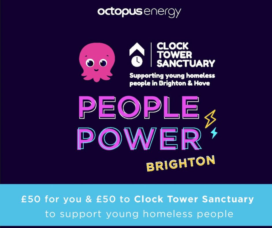 thectsbrighton's tweet photo. 🐙💙This #friyay we’re buzzing to announce that The Clock Tower Sanctuary is taking part in @Octopus_Energy’s #PeoplePower scheme! https://t.co/WT4YWixm67