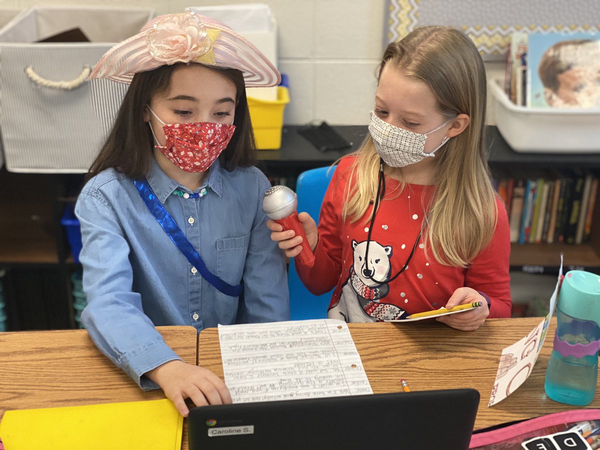 Students are excited to  create interviews of famous abolitionists and suffragists  during Black History Month...