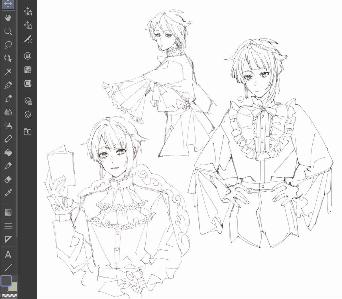 revisited old sketches of xingqiu wearing victorian shirts ? 