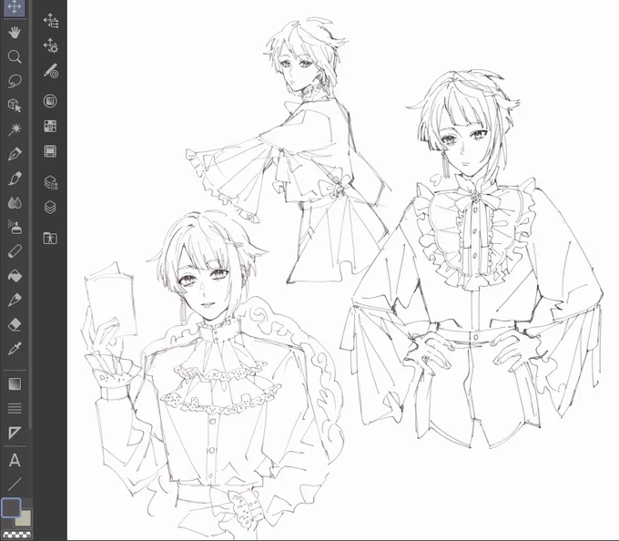 revisited old sketches of xingqiu wearing victorian shirts ? 