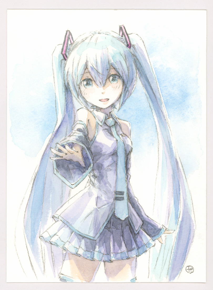 初音ミク 「ミクさん描きました!
かっこかわいいミクさんらしいミクさんが描けたので満足 」|エポキシパテのイラスト