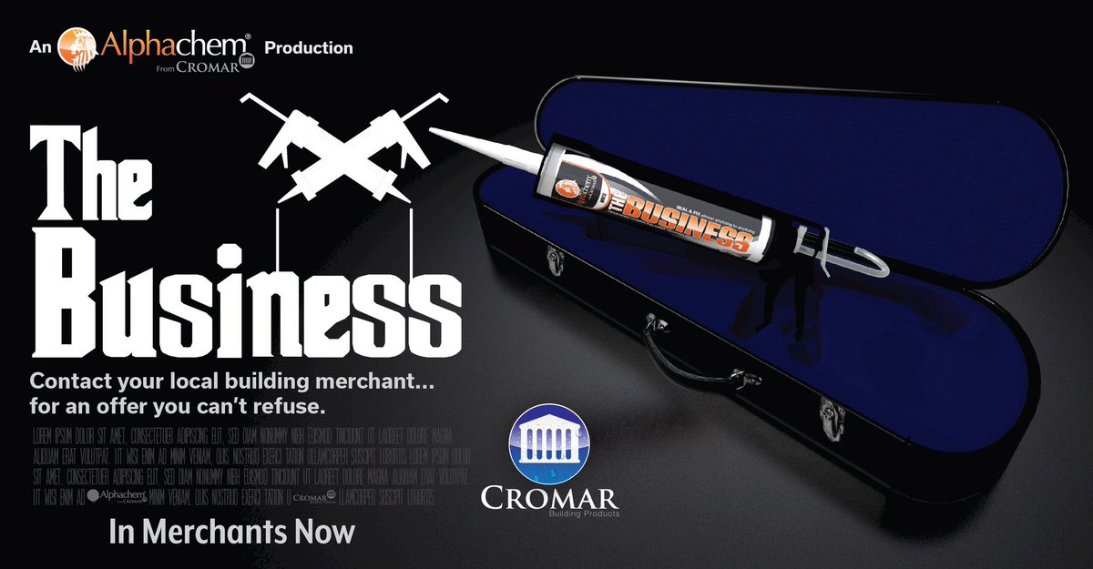 The ‘Don’ of all sealants and adhesives.
The Business is a durable, universal, advanced flexible hybrid sealant and adhesive that sticks and seals almost anything to anything - it quite simply is The Business!
  
#sealent #adhesive #quickcuring #weatherresistant #thegodfather