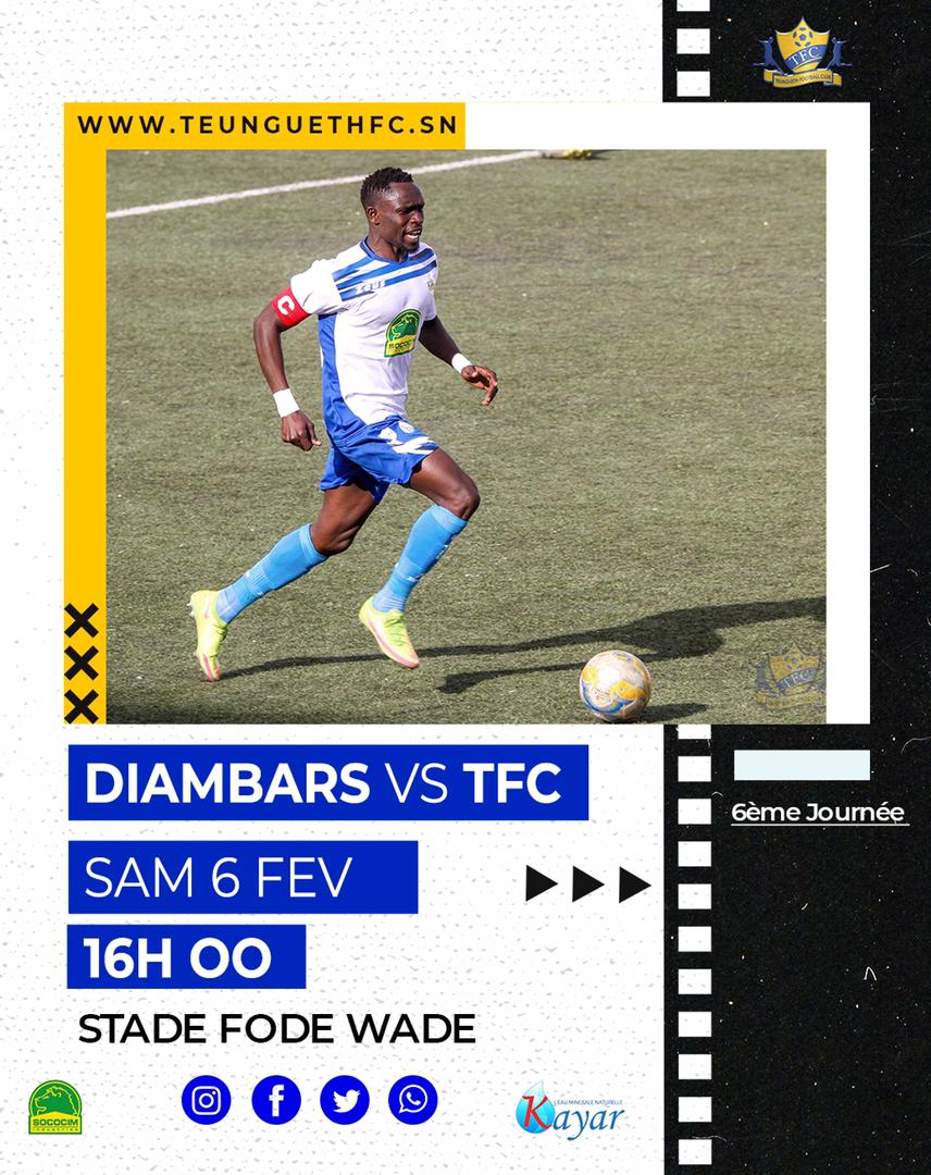 TeunguethFc's tweet image. @lsfp 6️⃣èmejournée 
@diambars_fc 🆚️ @TeunguethFc 
🗓 6 Février
🕛16h00
🏟 Fodé Wade
#Allezrio💙💛