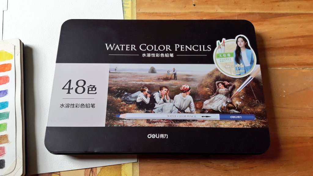 Mari liat swatch Deli Watercolor Pencil A thread