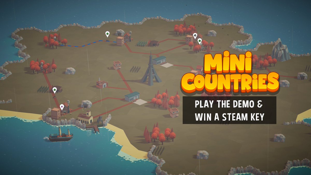 YheekyGames's tweet photo. Play the #MiniCountries demo while #SteamGameFestival is taking place and win a Steam Key!
💻DEMO: https://t.co/wUBngHmhbh
🎁#Giveaway terms: https://t.co/kJFAeivo4s
Post a scenery screenshot in the comment and retweet!🥳
#indiegame #gamedev #lowpoly #citybuilder https://t.co/b3a7hy5DZo