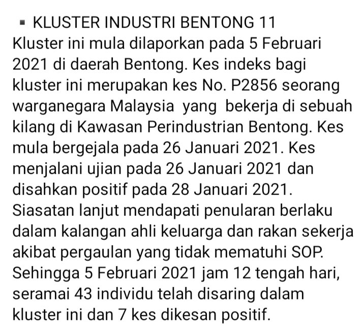 pahang_media's tweet photo. 𝟑 𝐊𝐋𝐔𝐒𝐓𝐄𝐑 𝐁𝐀𝐇𝐀𝐑𝐔 𝐃𝐈 𝐏𝐀𝐇𝐀𝐍𝐆 𝐇𝐀𝐑𝐈 𝐈𝐍𝐈

-Sumber Jabatan Kesihatan Negeri Pahang https://t.co/jMTupZCEtK