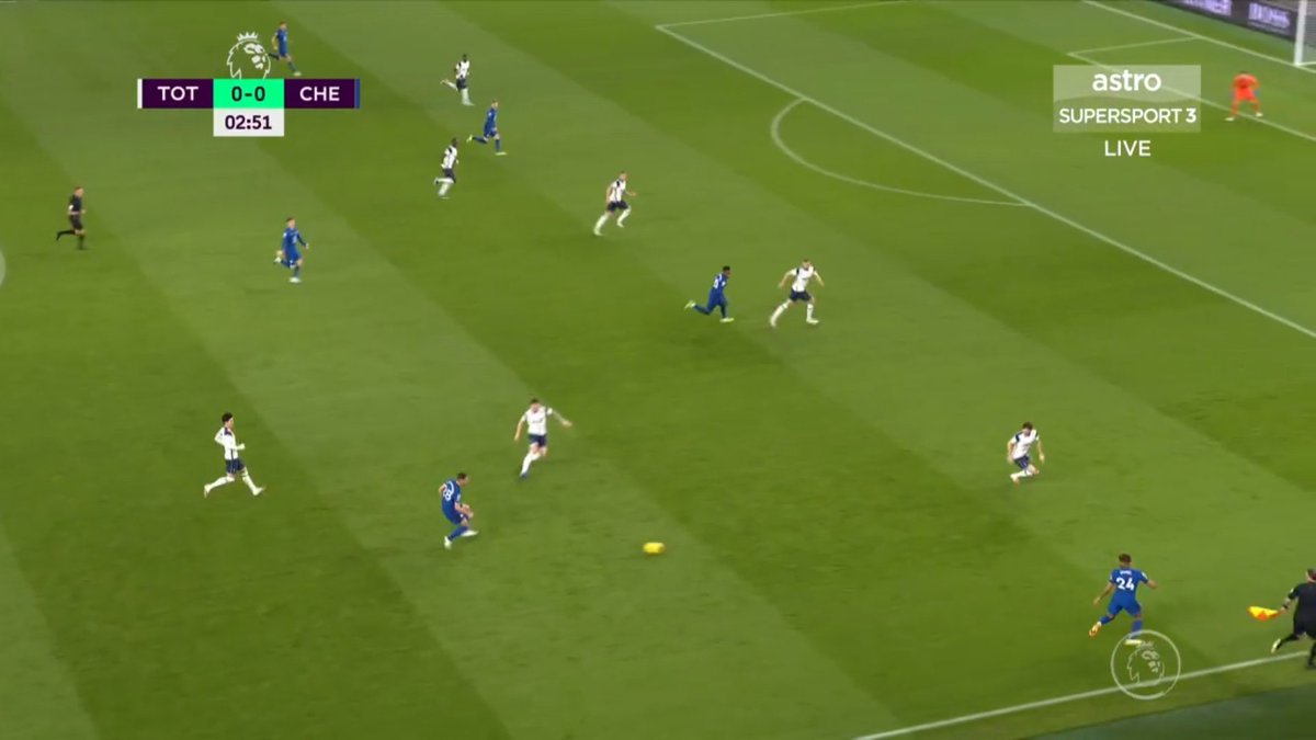 That is also partly due to Alonso giving Aurier headaches, but watching it real-time, both Sissoko and Alderweireld both had eyes on Mount but once they see Werner running in behind, they follow that instead. leaving mount with space to operate in. Azpi played the wrong pass