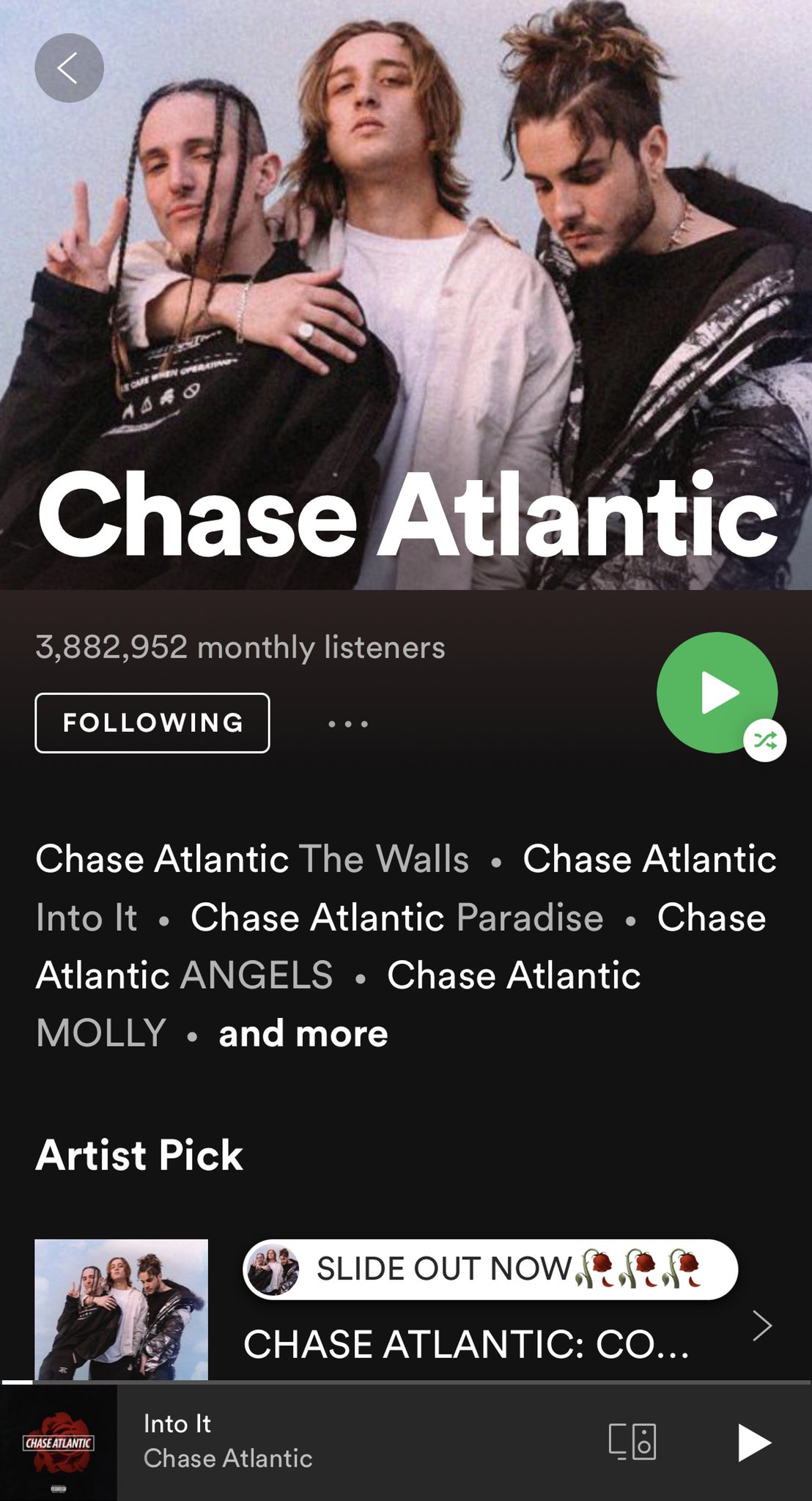 CHASE ATLANTIC on X: HELLO CAN U PLZ FOLLOW THESE @Spotify PLAYLISTS AND  TWEET OUR FRIENDS OVER THERE ABOUT SLIDE? TRYNA SEE SOMETHING 🤔     / X
