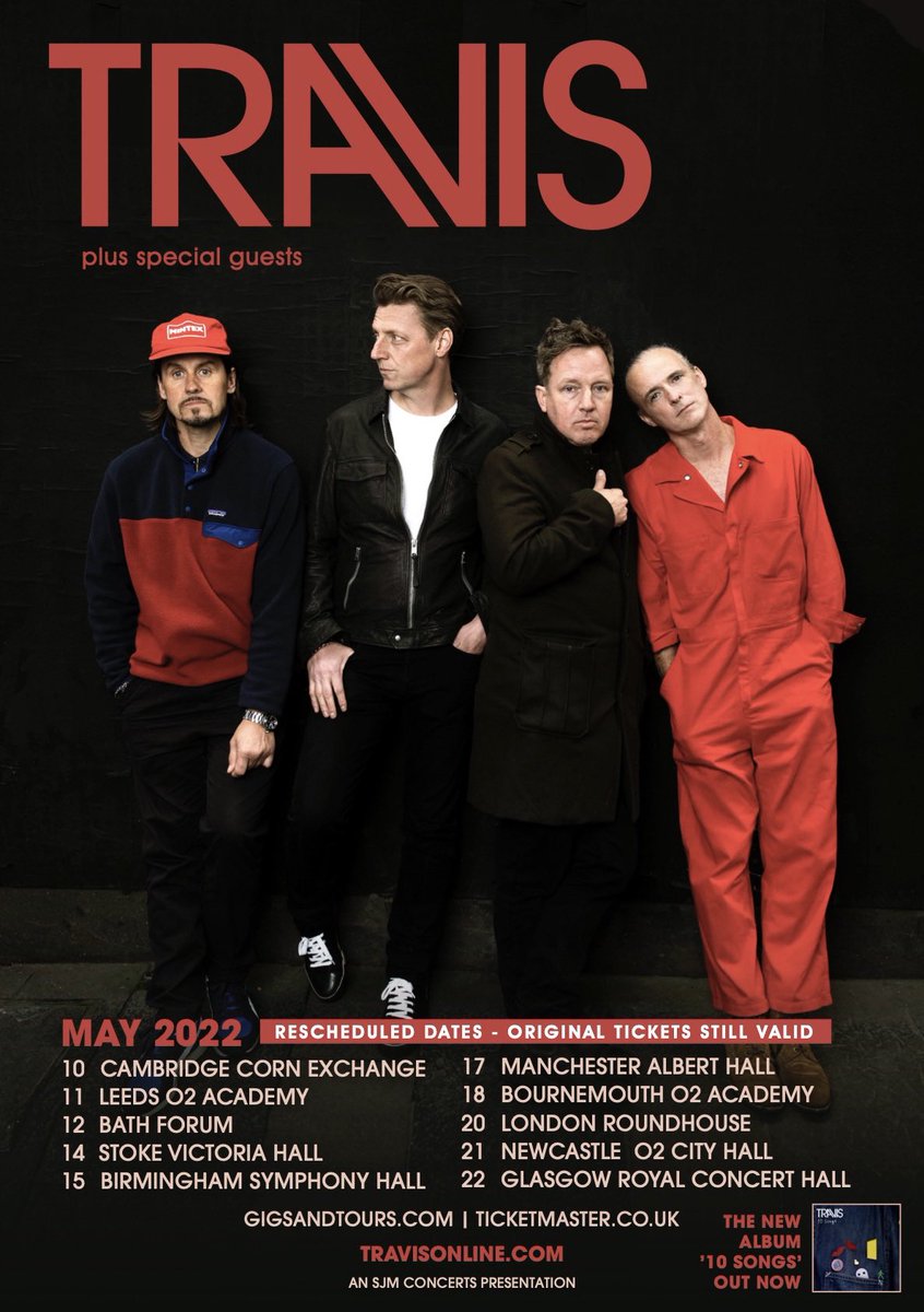 Due to the ongoing Coronavirus outbreak the Travis 2021 shows have been postponed. The rearranged dates will be in May 2022. Customers are advised to keep their tickets as they will be valid for the new dates, any queries please contact your ticket provider.