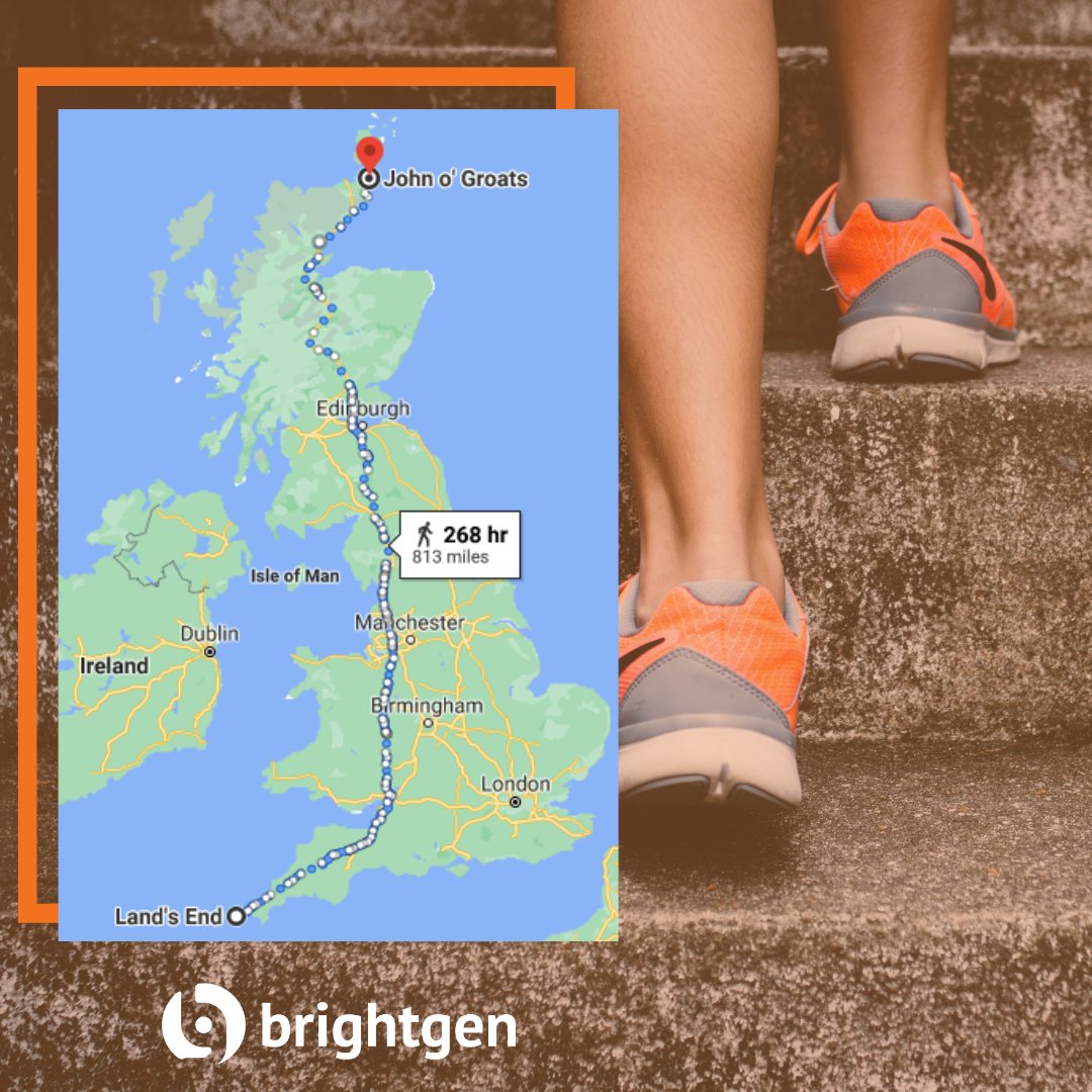 BrightGen's tweet photo. This year #TeamBrightGen are being more active! With a new app, @Tictrac, we’ve managed 5.59 million steps walked, 4,259 kilometres which equates to walking from Lands End to John o'Groats and back and then back to John o' Groats - fab start to the year! Can we top this in Feb? https://t.co/8JMMiMAKns