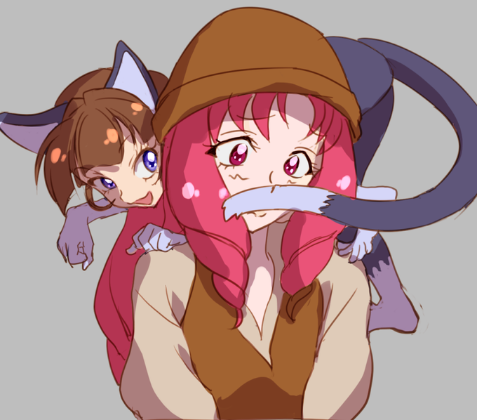 しっぽで鼻の下をくすぐるのえろすぎて最高(見ないで描いた奴) 