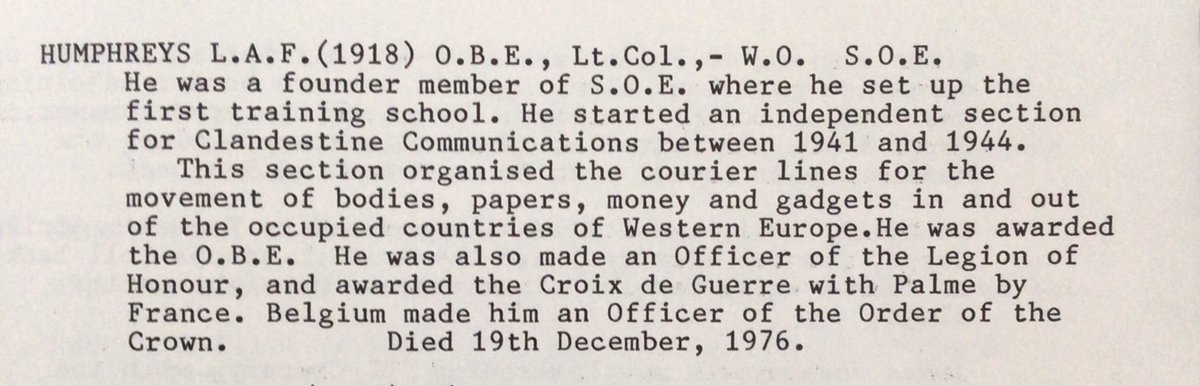 DominicMedley's tweet photo. @SOEhistory Also on Leslie Humphreys from @Stonyhurst War Record. Colonel Buckmaster is thanked in the War Record along with C.M. Woods, SOE Adviser.

The story of PROSPER is told by the son of Suttill and in Patrick Marnham’s book.

#SOE #SpecialOperationsExecutive #WWII #WW2 https://t.co/oAHGLx65uH