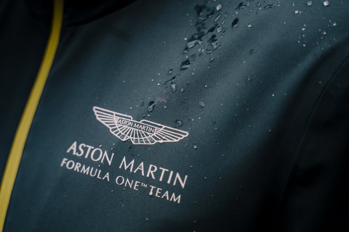 Close up of some Aston Martin F1 merch showing the AMF1 logo.