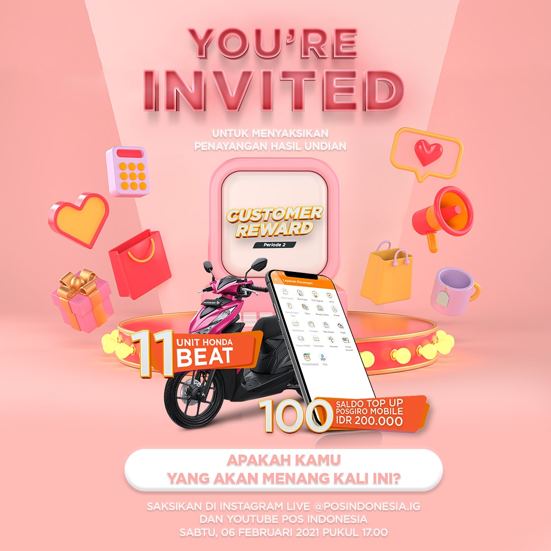 PosIndonesia's tweet photo. Sahabat Pos .. Pasang alarm dr skrg biar gak kudet ttg pemenang #PosCustomerReward periode 2 oceh 😉
Berdoa jg, spy km jadi sang pemenang, kalo kata org bilang 'tikung di sepertiga malam' spy Tuhan kabulin km bisa bawa pulang motor Honda Beat!
#PosIndonesia
#PosgiroMobile https://t.co/QKUwpHSUCa