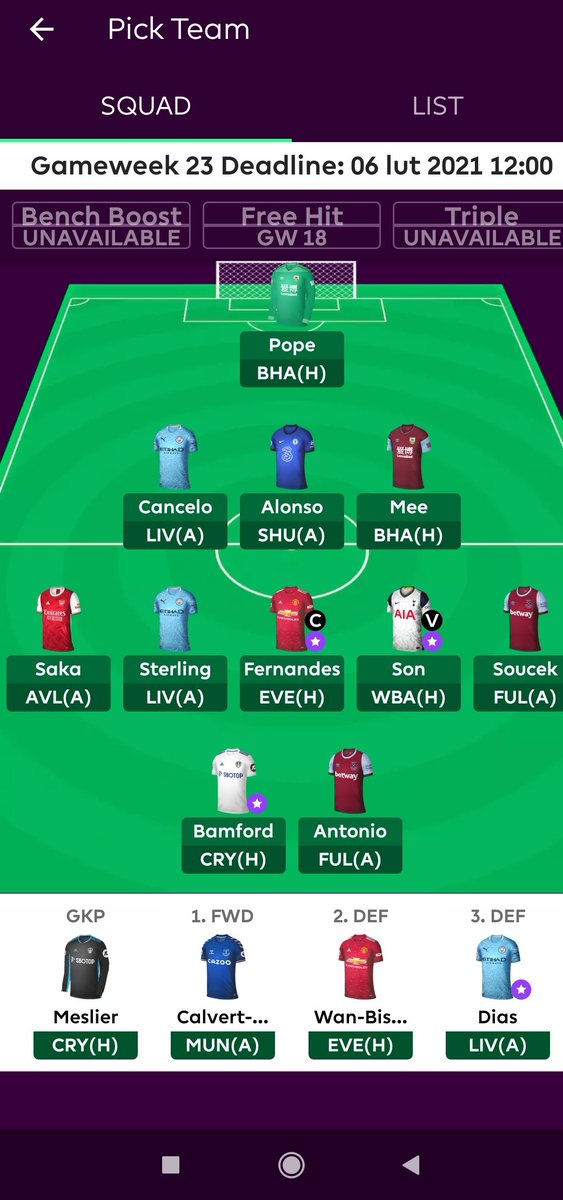 RogerTyterer's tweet photo. Wildcard before #DGW24 #DGW25 #FPL #GW23
Double Burnley, Leeds and triple City. What do you think? https://t.co/ItA4Rjmbmr