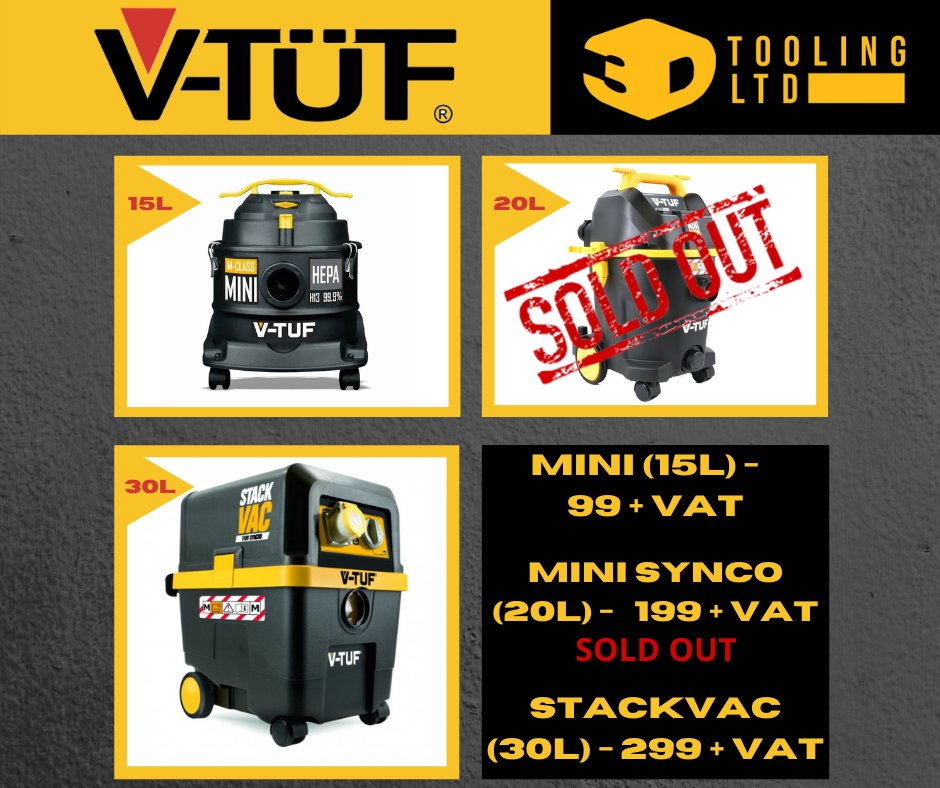3dtooling's tweet photo. #VTUF DUST EXTRACTION VAC NOW IN STOCK!
VISIT IN STORE OR CALL: 01204 701000
EMAIL: sales@3dtoolingltd.co.uk
WEBSITE: https://t.co/WroazvgU1i
#Mclass #VAC #promotion #friday #tools #toolsofthetrade https://t.co/uT4TL58Anp
