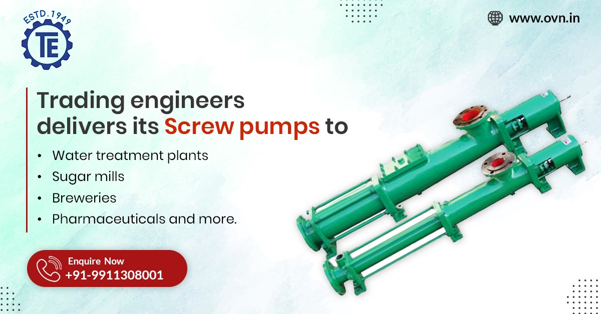 OVNEngineers's tweet photo. Screw pumps are mainly used to transport viscous fluids, which often have a lubricating property. We are a leading supplier and distributor of quality Screw Pump.
Call us at +91 9911308001
#screwpumps  #watertreatmentplants  #sugarmills #breweries https://t.co/gflaJNbo8z